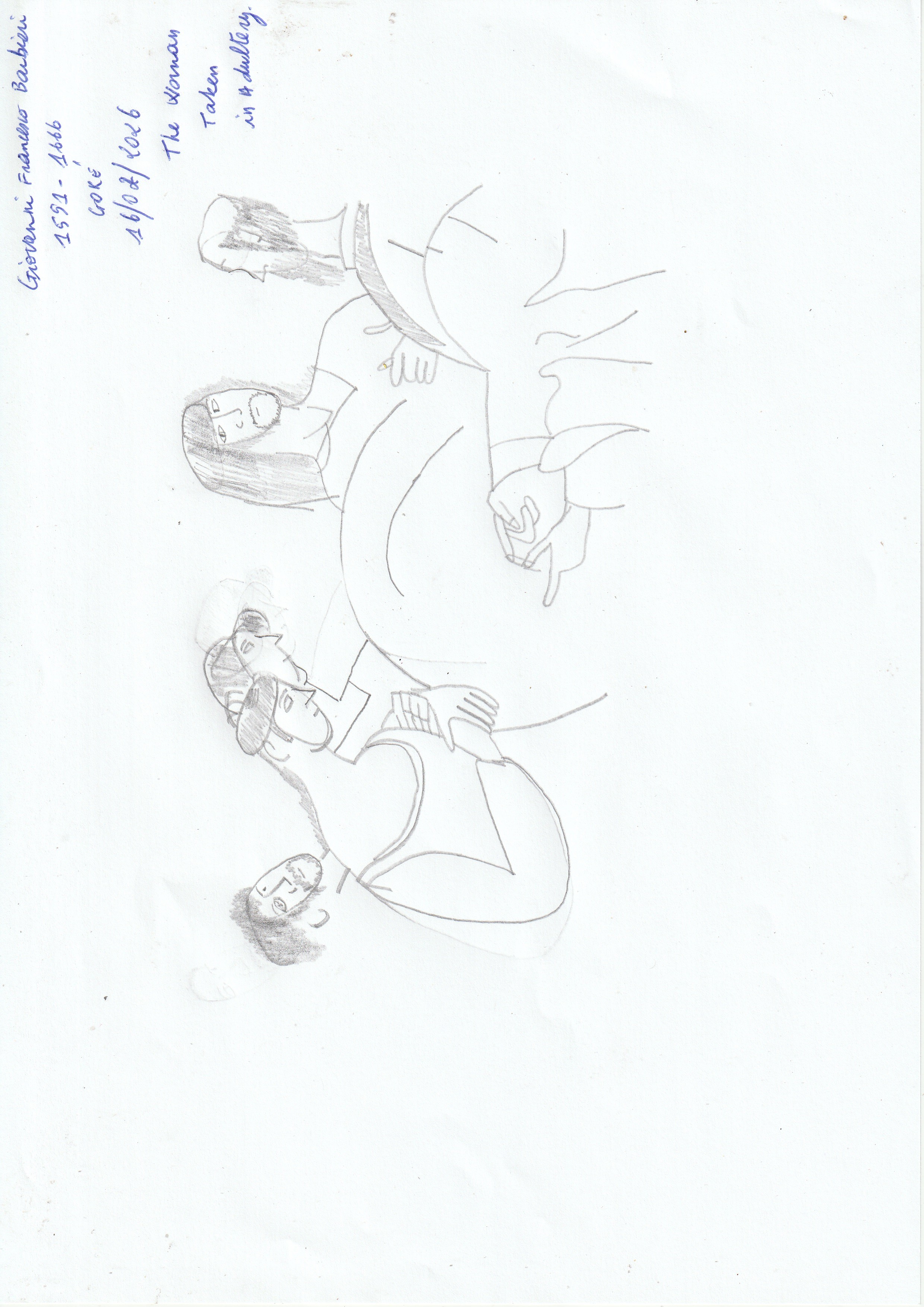 Dessin The woman taken in adultery de GOLI Gore Gbaka